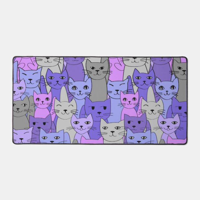 Many Purple Cats Desk Mat (Front)