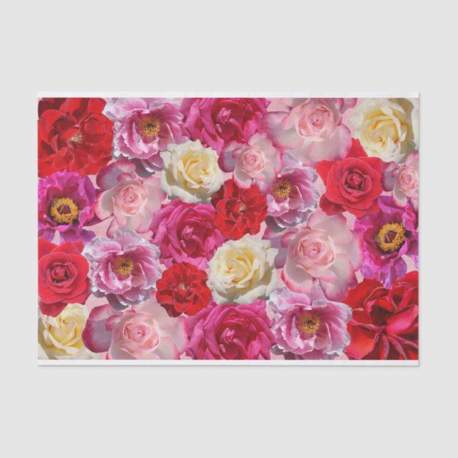 many roses tissue paper (Front)