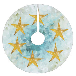 many small grey and blue diamonds brushed polyeste polyester tree skirt