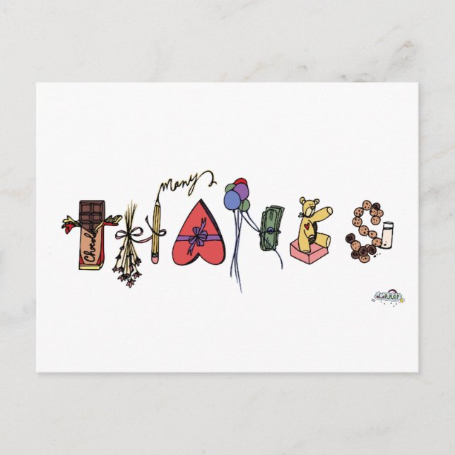 Many Thanks postcard (Front)