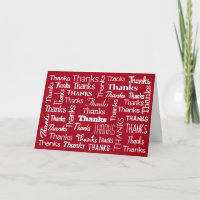 Many Thanks Word Cloud On Red