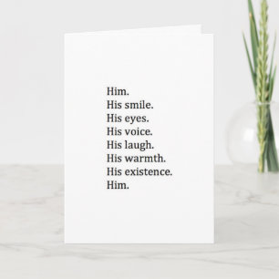 MANY THINGS I LOVE ABOUT *HIM* on "HIS BIRTHDAY" Card