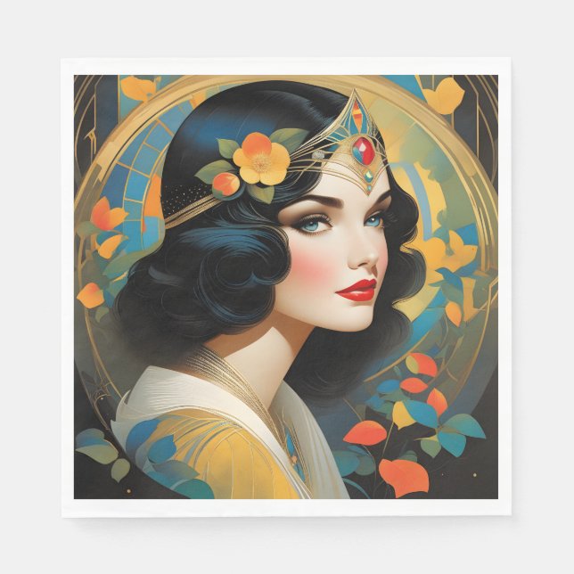 Many vintage illustrations of fairytales feature i napkin (Front)