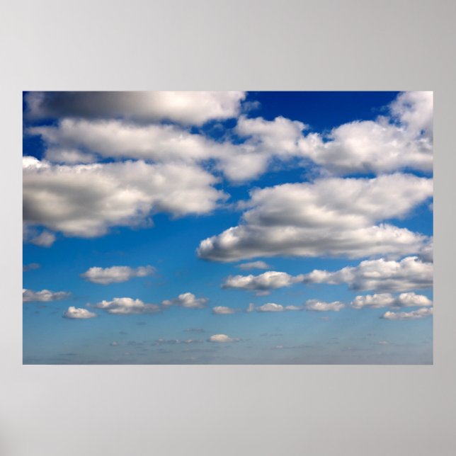 many white fluffy clouds poster (Front)