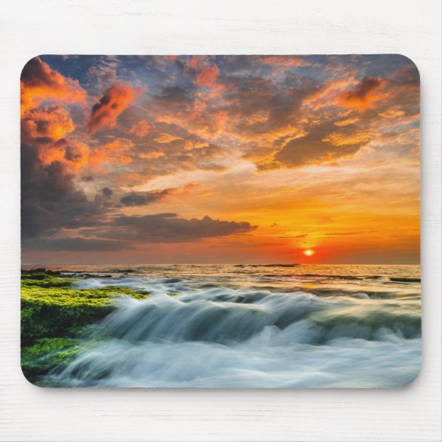 Manyar Beach At Sunrise Mouse Pad (Front)