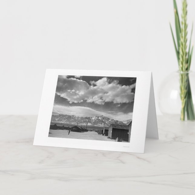 Manzanar Street Scene, Clouds 1943 Card (Front)