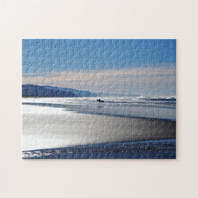 Manzanita Beach - Surfing in Oregon Jigsaw Puzzle (Horizontal)