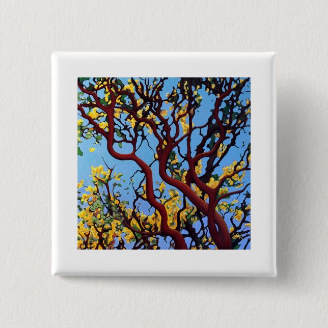 Manzanita in Autumn 2 Inch Square Button (Front)