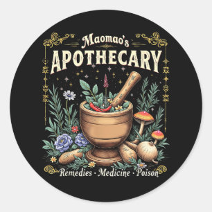 Maomaos Apothecary Fantasy Herbal Potion Art Classic Round Sticker