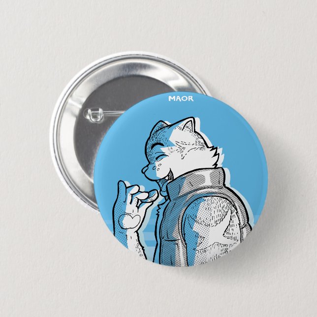 MAOR 2¼" Button - 'Bold' Series: Amin (Front & Back)