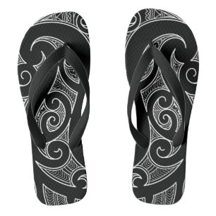 Maori all black flip flops