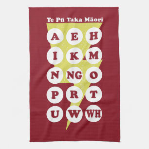 Maori Alphabet Learning Te Reo Kitchen Towel