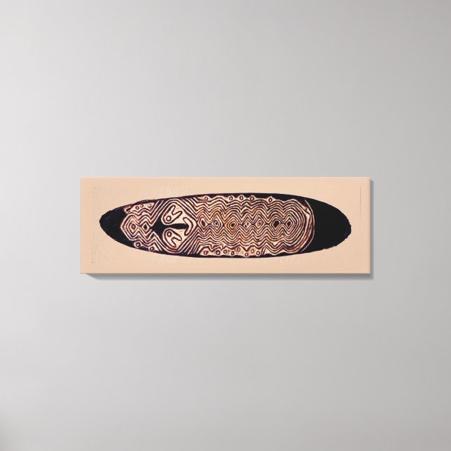 Maori Ancestor Tribal Shield Wrapped Canvas (Front)