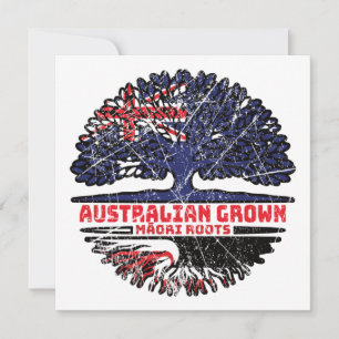 Maori Australian Australia Tree Roots Flag Card
