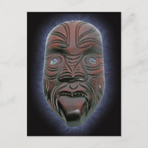 Maori Carved Mask - Postcard