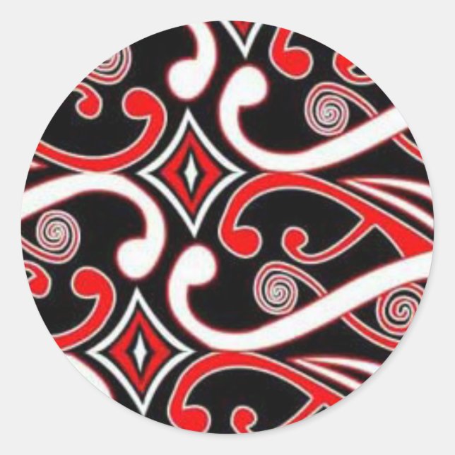 maori designs classic round sticker (Front)