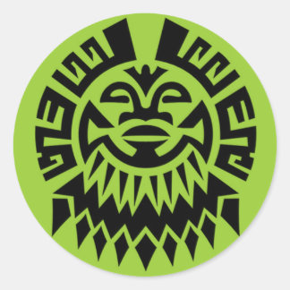 Maori Face Classic Round Sticker