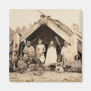 Maori Family, New Zealand, c.1880s (albumen print) Magnet