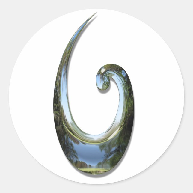Maori Fish Hook - Chrome Classic Round Sticker (Front)