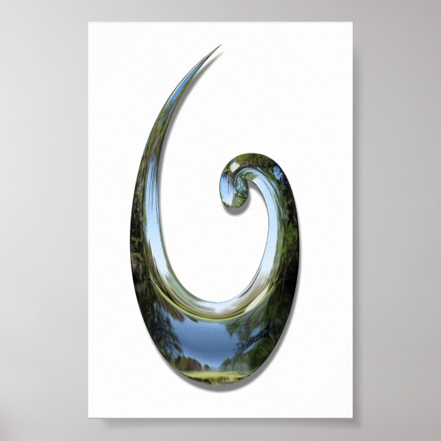 Maori Fish Hook - Chrome Poster (Front)
