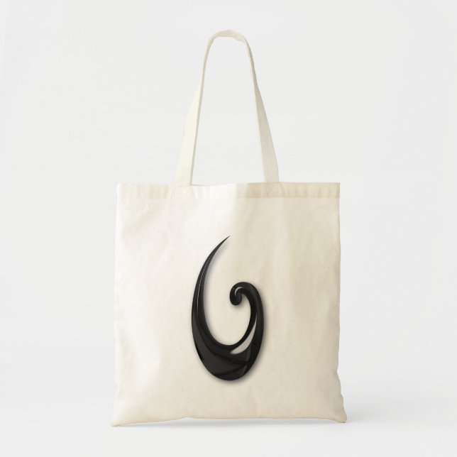 Maori-Fish Hook-obsidian Tote Bag (Front)
