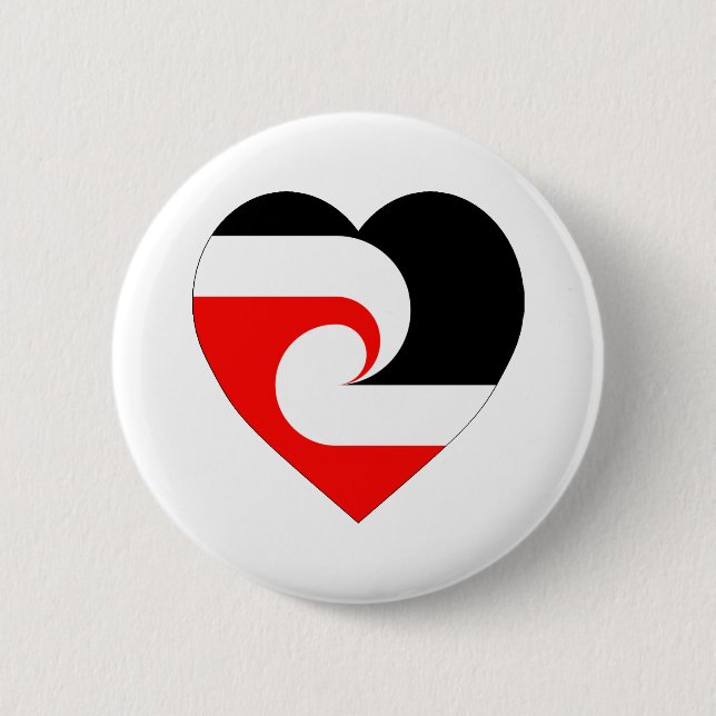 Maori Flag Heart 2 Inch Round Button (Front)