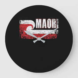 Maori Flag New Zealand Flag Large Clock