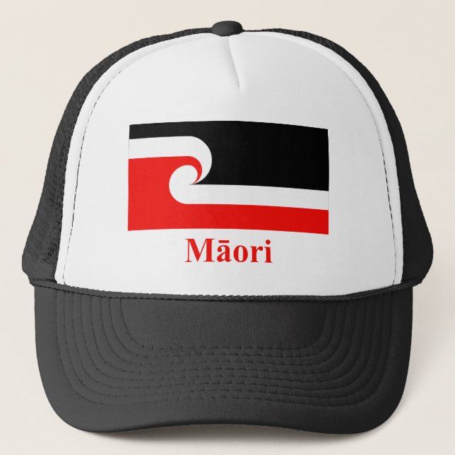 Maori Flag with Name in Maori Trucker Hat (Front)