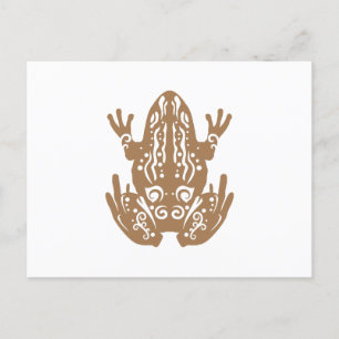 Maori Green Bell Frog Poraka Brown - Gift Idea Holiday Postcard
