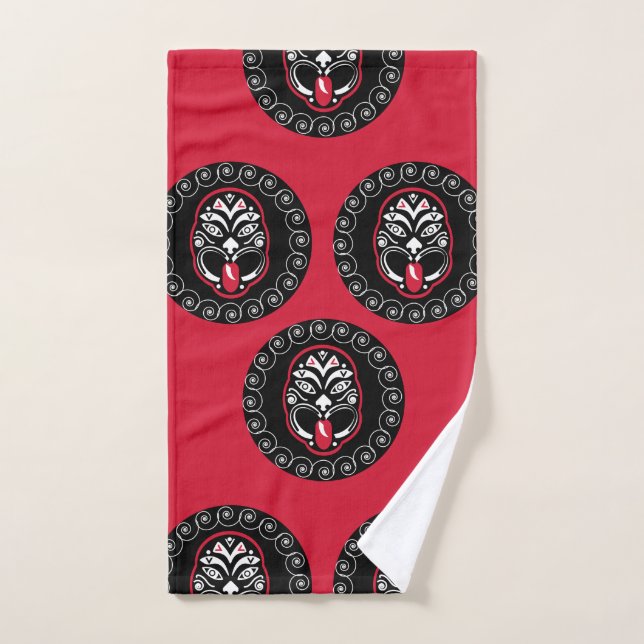 Maori Haka | Nouvelle-Zélande | Art natif | Décor (Serviette à main)