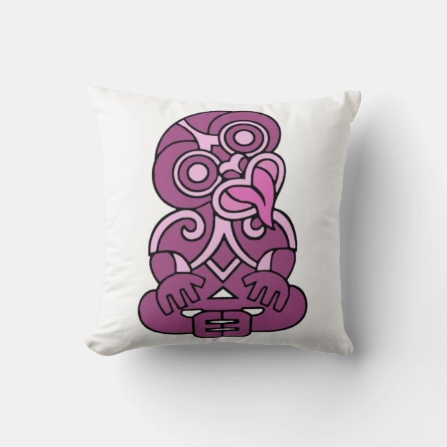 Maori Hei Tiki Throw Pillow (Front)