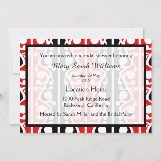 Maori Kowhaiwhai Invitation à la douche nuptiale (Devant)