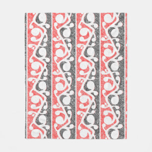 Maori Kowhaiwhai Marbled Pattern Fleece Blanket
