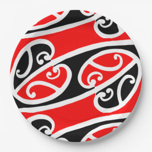 Maori Kowhaiwhai Pattern 2 Paper Plate