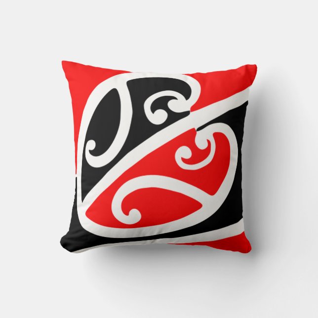 Maori Kowhaiwhai Pattern 2 Throw Pillow (Front)