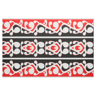 Maori Kowhaiwhai Traditional Pattern Fabric