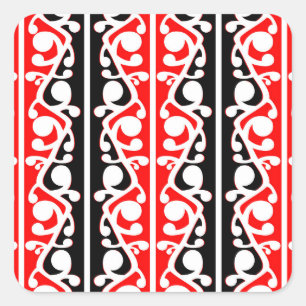 Maori Kowhaiwhai Traditional Pattern Square Sticker