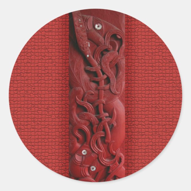 Maori Kupe Carving Sticker (Front)