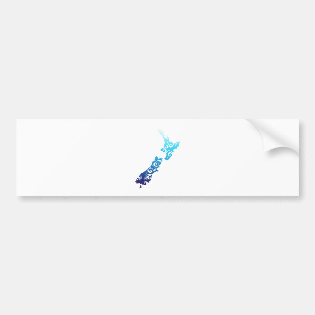 Maori New Zealand Map Tribal Tattoo Gift Idea Bumper Sticker (Front)