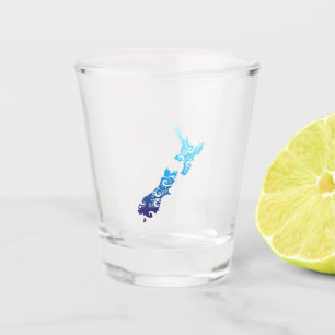 Maori New Zealand Map Tribal Tattoo Gift Idea Shot Glass