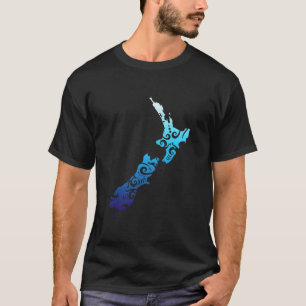 Maori New Zealand Map Tribal Tattoo Gift Idea T-Shirt
