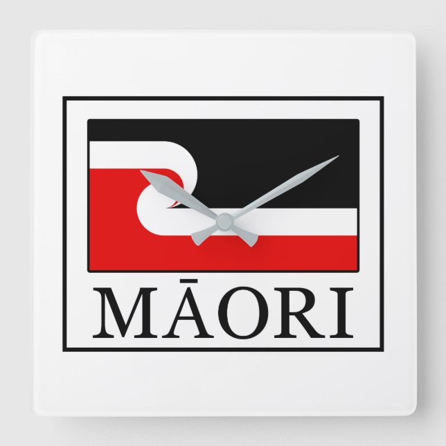 Maori Square Wall Clock (Front)