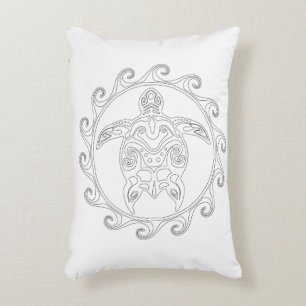 Maori Sun Tribal Turtle Adult Colouring Pillow
