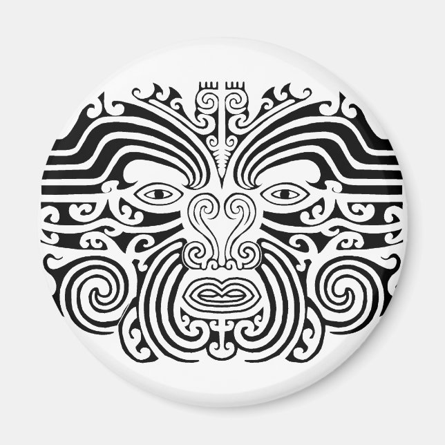 Maori Tattoo - Black and White Magnet (Front)
