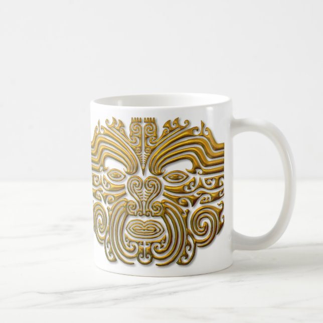 Maori Tattoo - Gold Coffee Mug (Right)