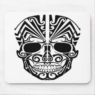 Maori Tattoo Mask Skull Mouse Pad