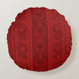 Maori tribal pattern – The Whakairo art of carvi Round Pillow