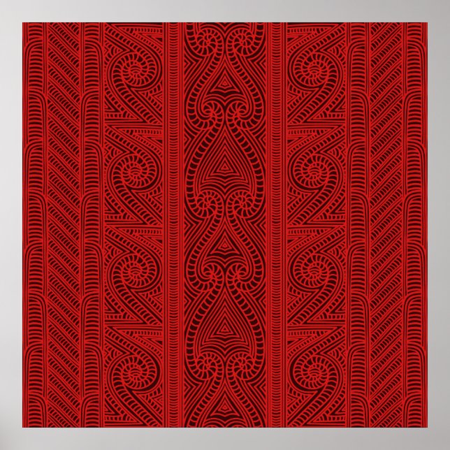 Maori tribal pattern – The Whakairo art of carving Poster (Front)