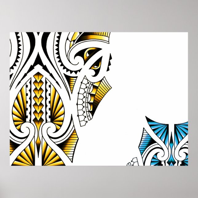 Maori tribal tattoo artwork poster (Front)