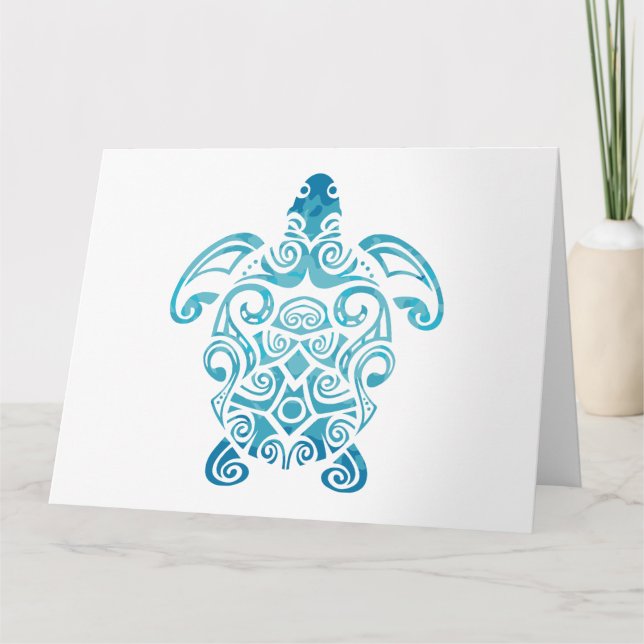 Maori Turtle Honu Art Tribal Tattoo Gift Idea Card (Front)